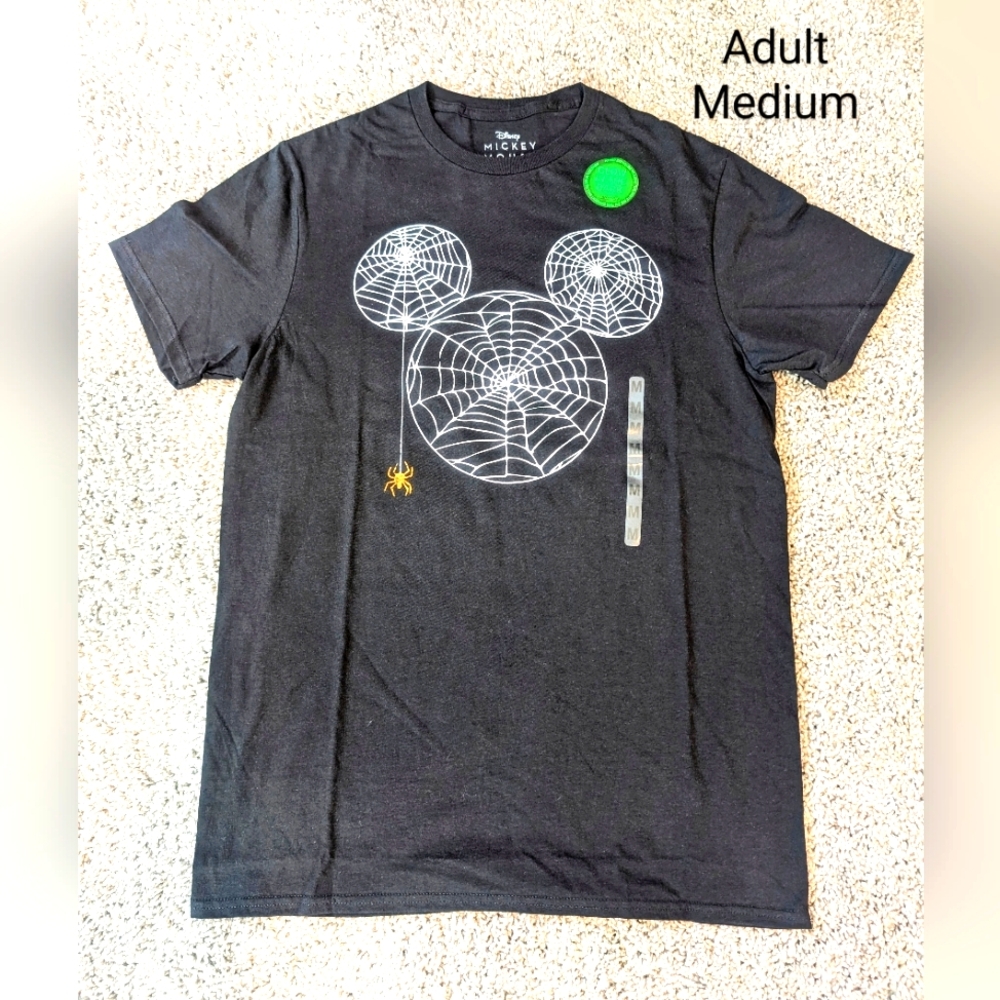 🧢⭐2/$25⭐New! Adult Medium Disney glow in the dark Mickey Mouse spiderweb spider